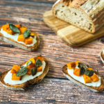 Honey-roasted butternut squash bruschetta